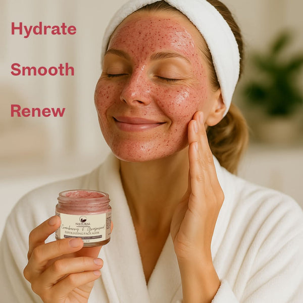 Anti-Aging AHA Exfoliating Facial Mask with Cranberry & Grapeseed Oil - Organic Body Care