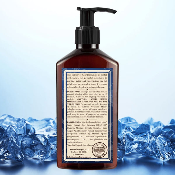 CoolRelief+ Cooling Muscle Rub Gel – Natural Sore Muscle Relief Cream for Neck Back Legs