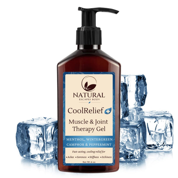 CoolRelief+ Cooling Muscle Rub Gel – Natural Sore Muscle Relief Cream for Neck Back Legs