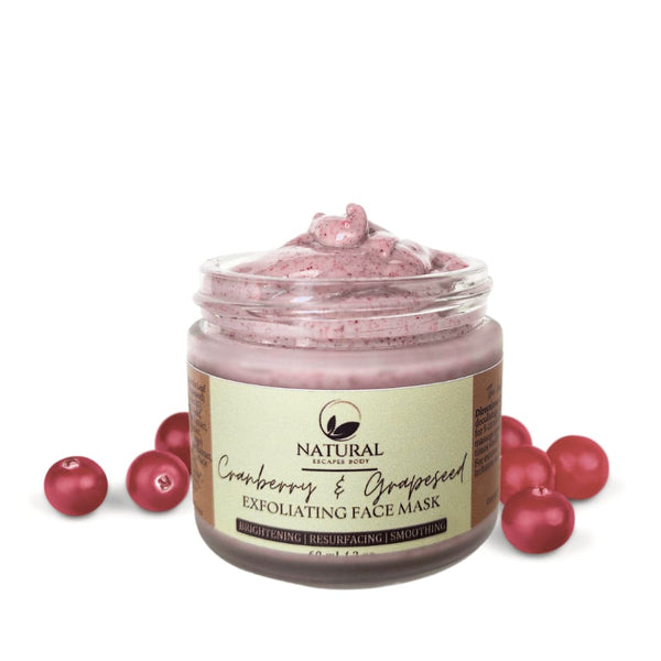 Cranberry & Grapeseed Exfoliating Facial Mask | Alpha Hydroxy Acid Face Mask | Hydrating