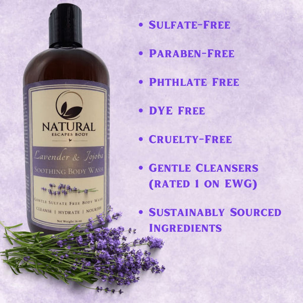Lavender & Jojoba Hydrating Body Wash | Sulfate-Free Body Wash for Soft Smooth Skin