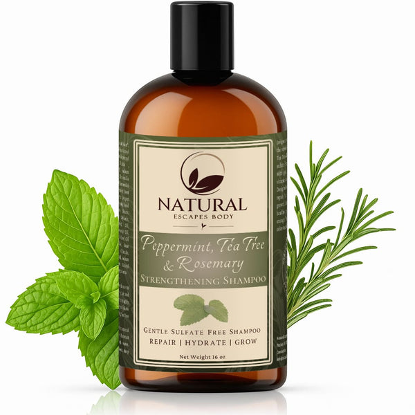 Peppermint Rosemary & Tea Tree Hair Growth Shampoo Natural Sulfate Free Formula