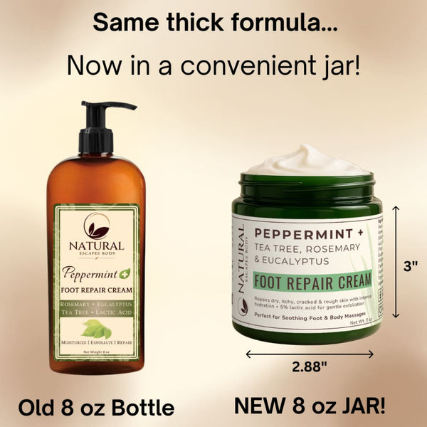 Peppermint & Tea Tree Foot Cream | 5% Lactic Acid for Dry Cracked Heels - Organic Skin