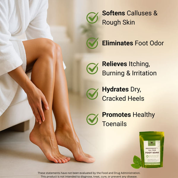 Peppermint + Tea Tree Foot Soak – Natural Relief for Tired Dry Feet & Calluses