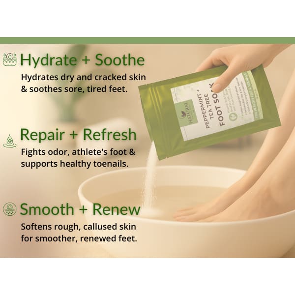 Peppermint + Tea Tree Foot Soak – Natural Relief for Tired Dry Feet & Calluses