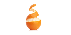 Fresh orange peel representing orange peel wax used in natural skincare