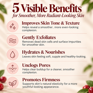 Anti-Aging AHA Exfoliating Facial Mask with Cranberry & Grapeseed Oil