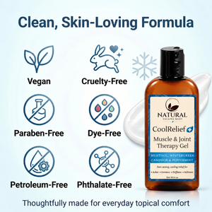 Cooling Muscle Rub Gel for Sore Muscles & Achy Joints | Menthol + Camphor Relief Gel