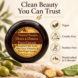 Natural Escapes Olive & Omega Face Cream, vegan and cruelty-free moisturizer for dry skin