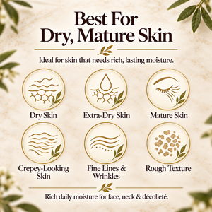 Rich botanical face moisturizer with olive oil, coconut oil and avocado oil for extra dry skin