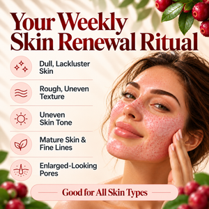 Anti-Aging AHA Exfoliating Facial Mask with Cranberry & Grapeseed Oil