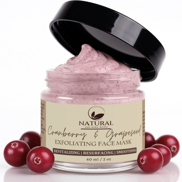 Anti-Aging AHA Exfoliating Facial Mask with Cranberry & Grapeseed Oil - Organic Body Care