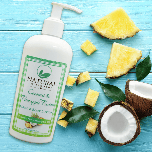 bottle of tropical coconut body lotion for extra dry skin coconut oil for skin