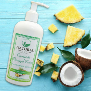 Vegan coconut pineapple lotion for dry, itchy skin