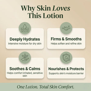 Natural lemongrass body lotion for dry skin that deeply hydrates, firms and smooths, soothes and calms, and nourishes with plant-based ingredients