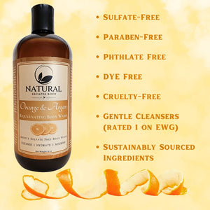 Sulfate-free orange body wash for dry skin