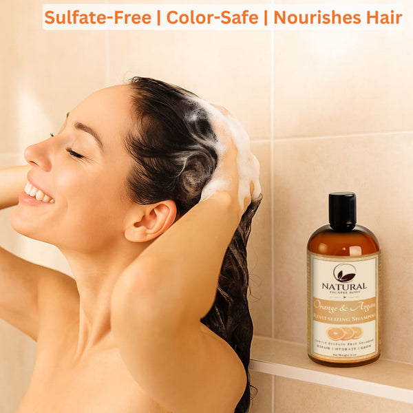 Orange & Argan Revitalizing Shampoo | All Natural Shampoo for Oily Hair Gray Hair Hair