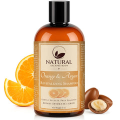Orange argan revitalizing shampoo for oily hair, gray hair, and hair loss