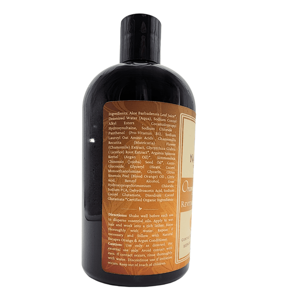 side of bottle of gentle sulfate free shampoo paraben free cruelty free vegan shampoo for men and women