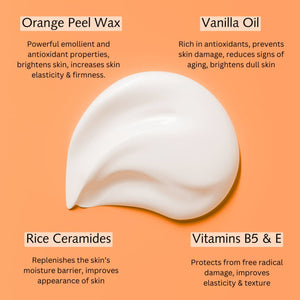 Orange vanilla lotion for dry, itchy skin and working hands