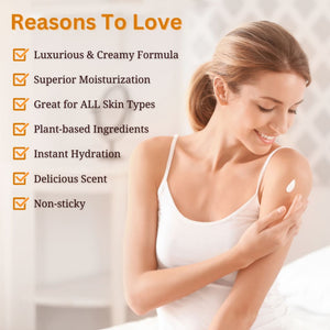 Hand and body lotion with orange peel oil, aloe, and olive oil