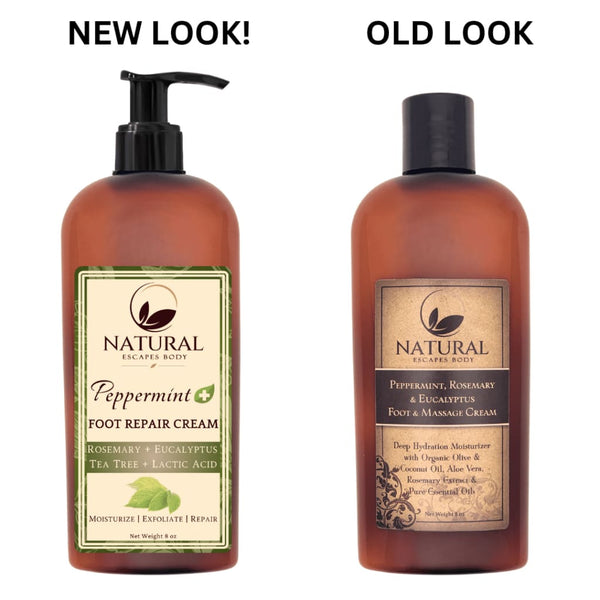 Peppermint & Tea Tree Foot Cream | 5% Lactic Acid for Dry Cracked Heels Organic Skin Care
