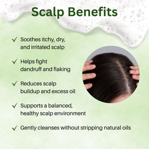 Sulfate-free peppermint shampoo for dry scalp, dandruff, and buildup