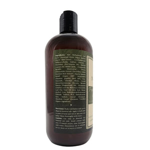 Vegan peppermint tea tree body wash for dry skin