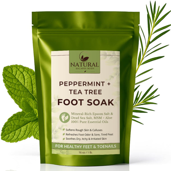 Peppermint + Tea Tree Foot Soak – Natural Relief for Tired Dry Feet & Calluses
