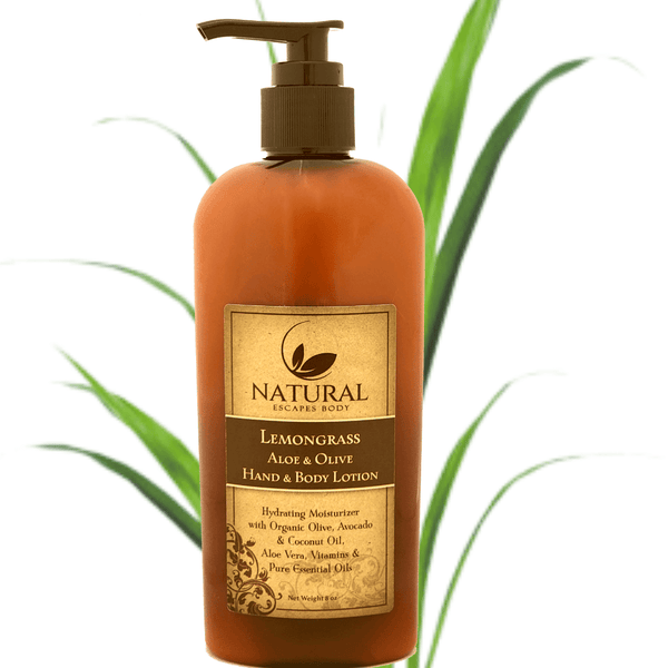 Bottle of Lemongrass Body Lotion | Natural Body Lotion for Dry Itchy Skin Crepey Skin Eczema psoriasis treatment hand cream dry hands