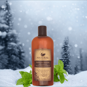 Peppermint, Rosemary & Eucalyptus Massage & Foot Cream | Moisturizing Lactic Acid Lotion for Dry Feet | Cracked Heels Treatment