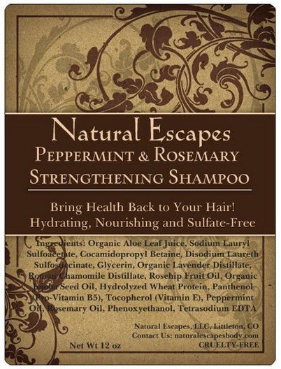 Peppermint & Rosemary Strengthening Shampoo | Organic Shampoo for Hair Growth Dry Hair &